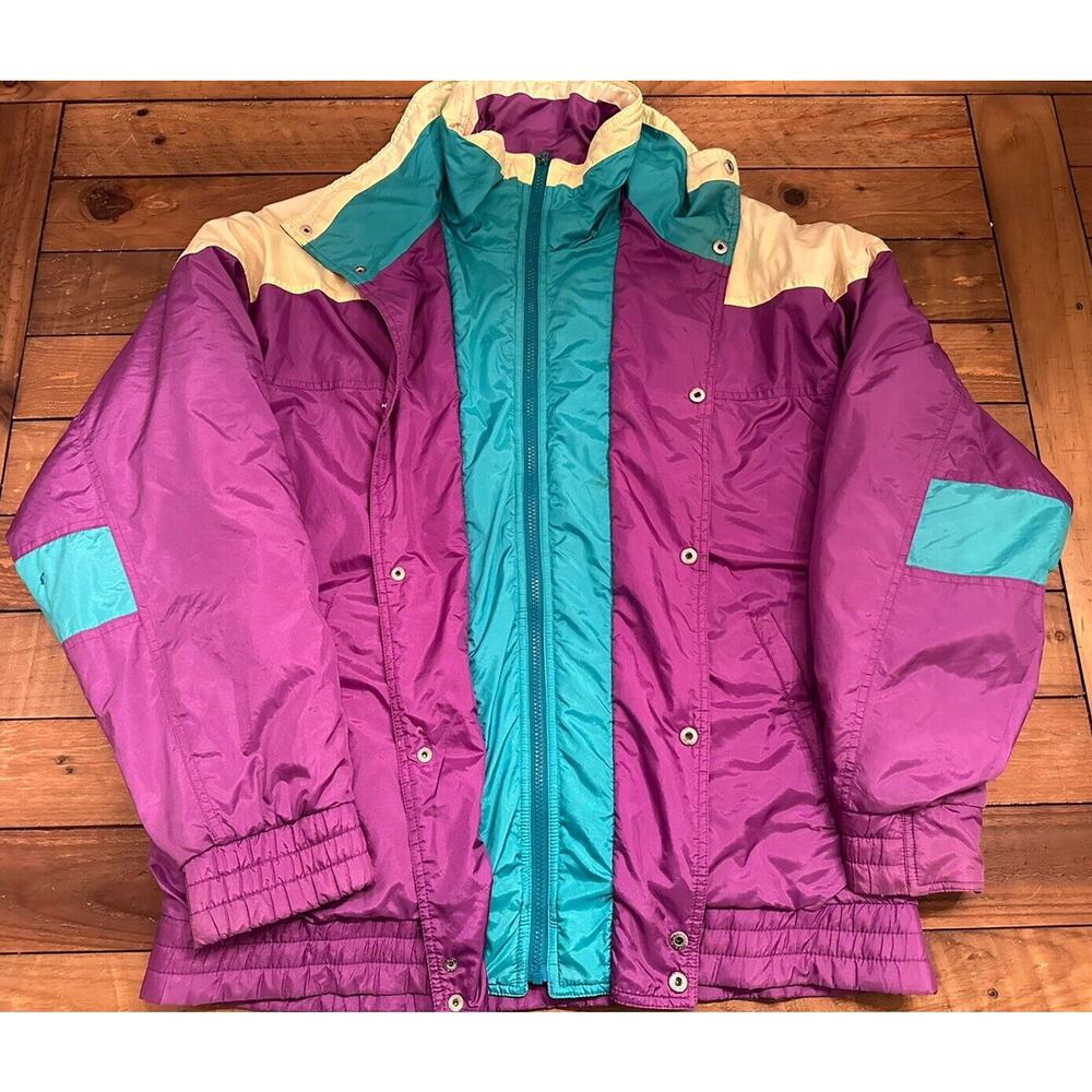 Profile Windbreaker Jacket Men's Size L Neon Retro Candy World VTG 80s 90s